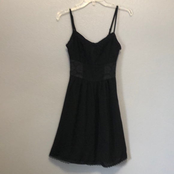 Romy dress Women's XS spaghetti strap black camisole slip dress lace detail EUC - Picture 1 of 12